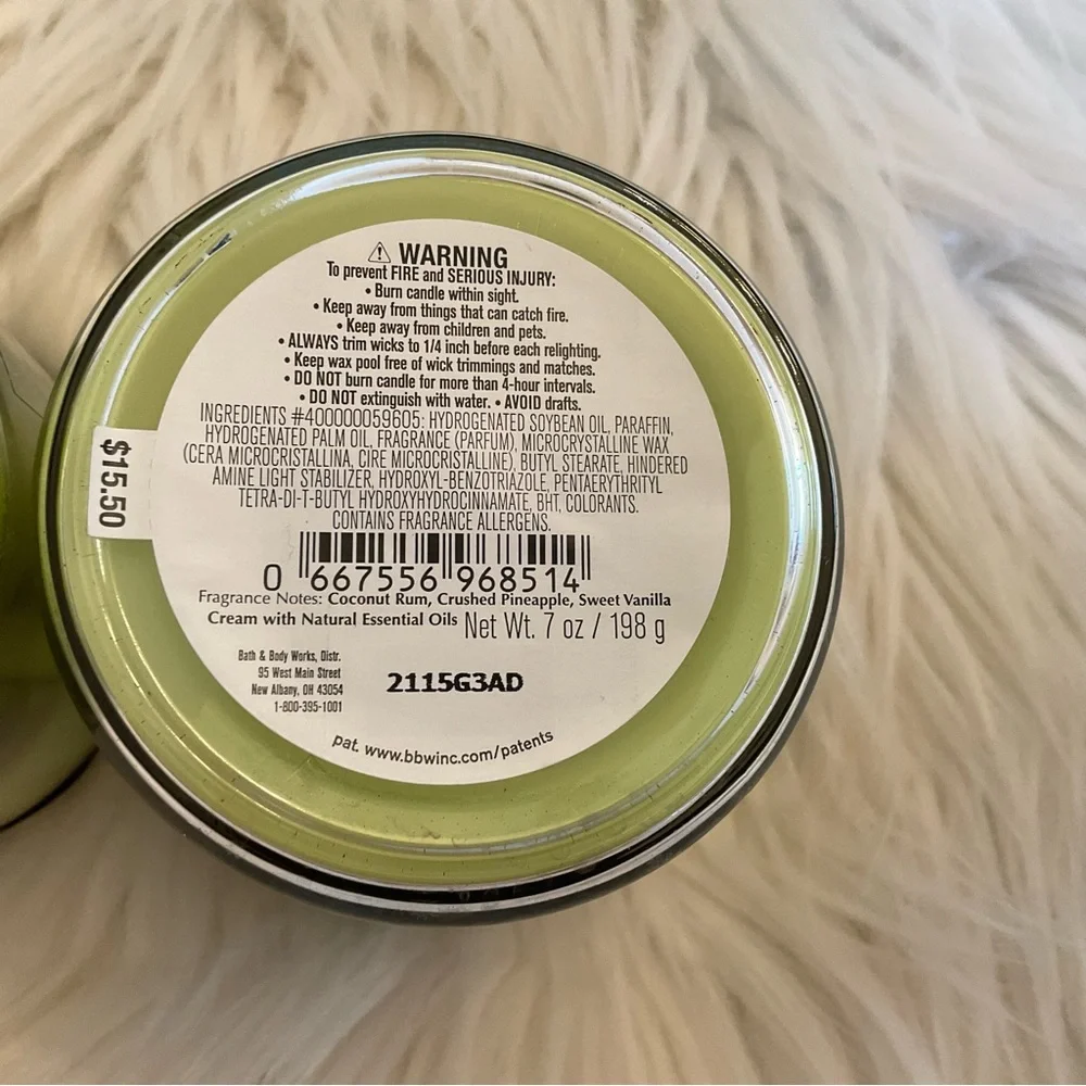 Bath & Body Works Coconut Colada Single Wick Candle - New x2